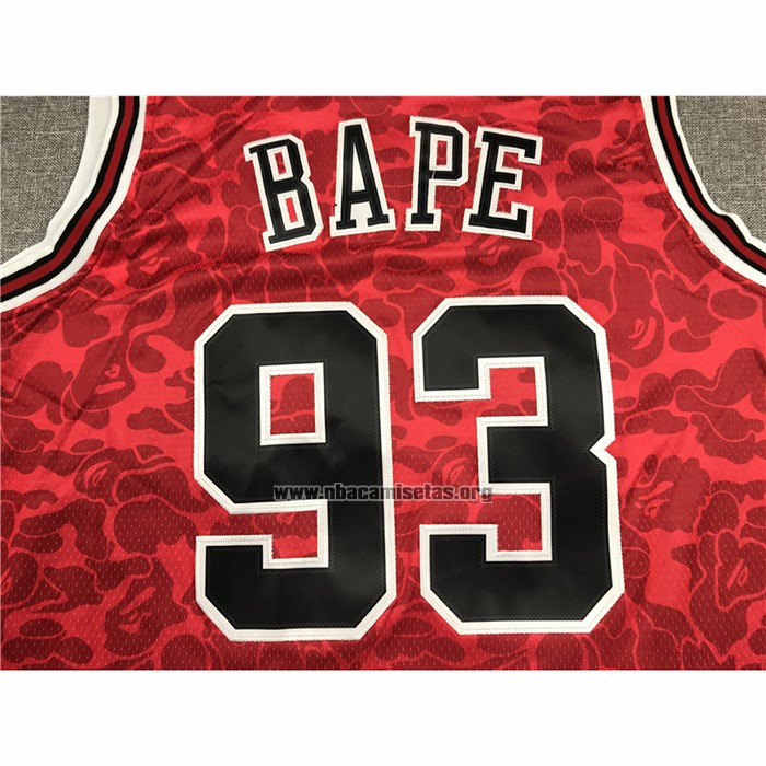 Camiseta Chicago Bulls Bape NO 93 Hardwood Classics Rojo